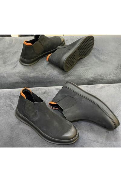 JAMES FRANCO 921-240 Siyah Havlu Nubuk Bot