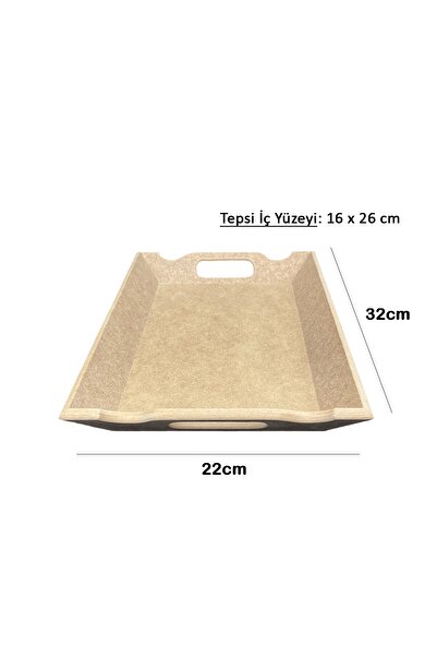 Dumbo Butik Ahşap Boyanabilir Ham Mdf Küçük Tepsi, 22x32cm
