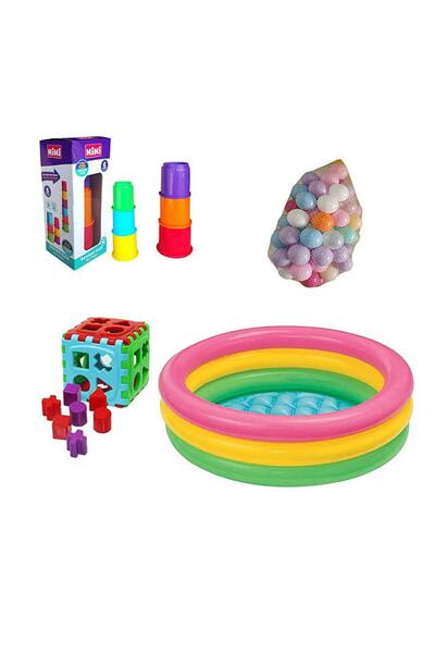ACTIVESHOP Çocuk Havuzu 86 Cm- 50 Adet Top- Bultak Küp -sevimli Kule