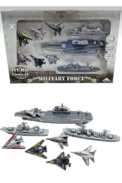tmtoysandmore Askeri Uçak Gemisi Uçak Fırlatma Mekanizmalı Oyuncak 9 Parça