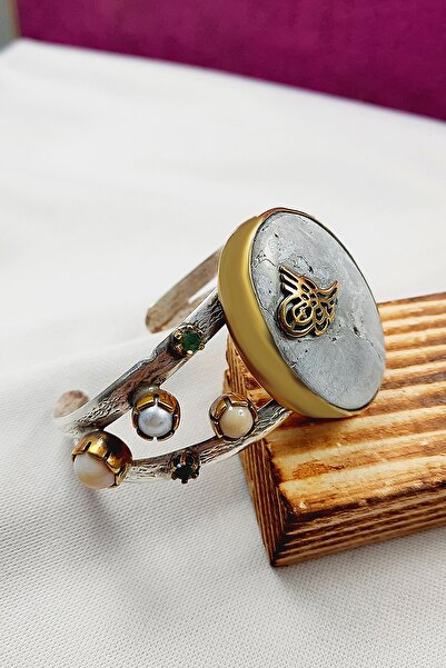 Altınışık Gümüşçülük 925 Ayar Gümüş Otantik Osmanlı Tuğralı Doğal Taşlı Kelep...