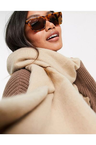 Goldmine Unisex Plain Beige Thick Scarf