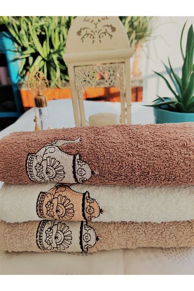 Z&N STYLE Dulceata 30x50 Cm. Set prosoape de bucătărie New Trend Ceainic brodat (Set de 3)