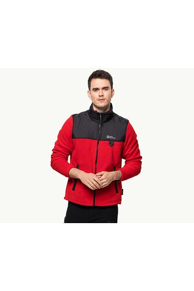 Jack Wolfskin Dna Grizzly Fz Men's Outdoor Fleece Jacket1709982-2206 Red