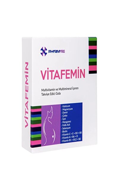 pharmare Vitafemin 30 Tb Multivitamin Ve Multimineral Içeren Takviye Edici Gıda