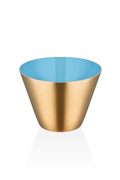 Narin Conical Snack Bowl - Gold & Blue - Matte - 5 Cm
