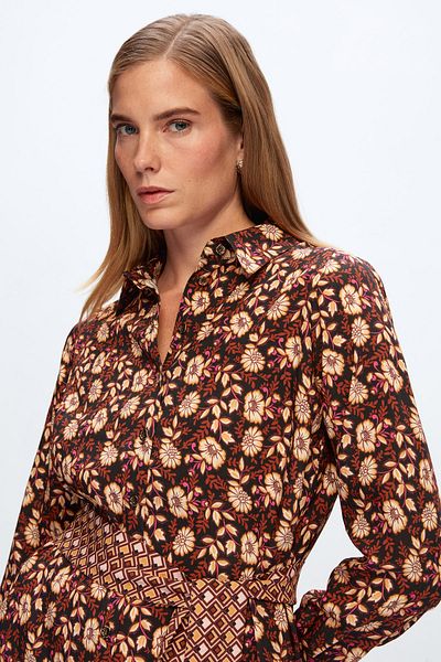 Love My Body Hemdkleid für Herren mit gemustertem Kragen