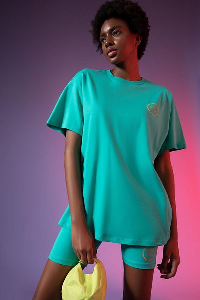 DeFacto Passform: Oversize-Fit-T-Shirt mit Rundhalsausschnitt und kurzen Ärmeln aus 100 % Baumwolle