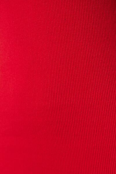 Trendyol Collection Piros testhez simuló, bő nyakú mini bordázott, rugalmas kötött ceruzaruha TWOSS22EL2819