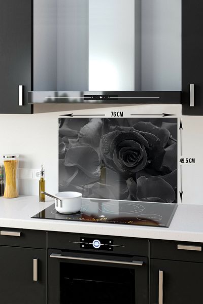 Decorita Protector de spate pentru aragaz din sticla |   Model Karagül |   49,5 cm X 76 cm
