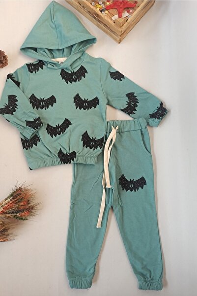 dubi baby Green Bat Pattern Baby Set Children's Tracksuit Set