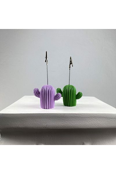 oasis decoration Green Lilac Cactus Note Holder Set of 2