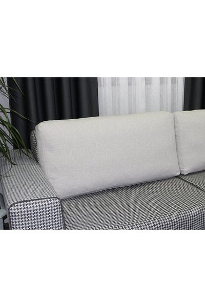 AYPETEKS Pernă pentru spătar scaun model cutie de in crem deschis / husă de pernă pentru canapea