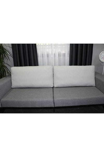 AYPETEKS Pernă pentru spătar scaun model cutie de in crem deschis / husă de pernă pentru canapea