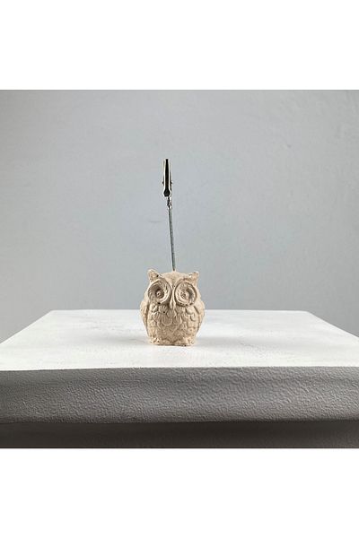 oasis decoration Cream Owl Note Holder