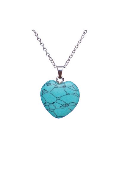 PEDRAS Turquoise Heart Pendant (With Chain Gift)