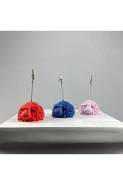 oasis decoration Lamb Note Holder Set of 3 ( Grey Blue - Coral - Pink)
