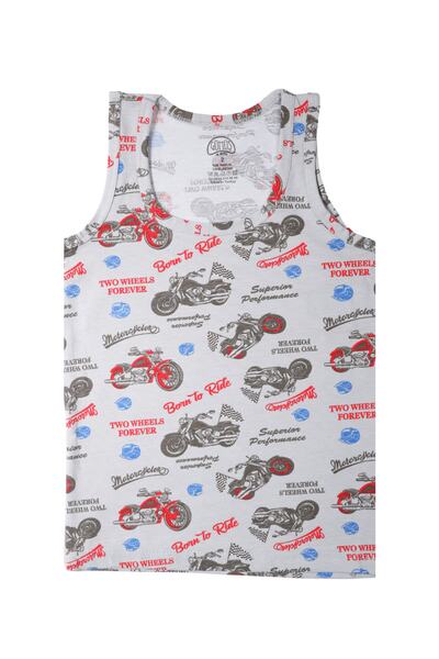 GÜMÜŞ Boy's Forever Patterned Printed Undershirt Gray