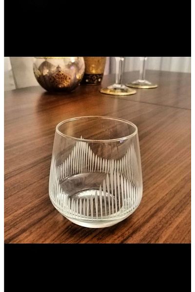 P H Panayır Home Lav Luxury Set of 6 Cut Glass Water Glasses for 6 Persons