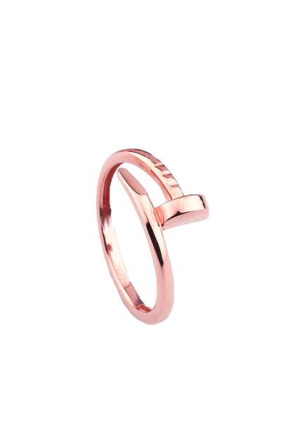 X-Lady Accessories Kelepçe Model Çivi Yüzük Unisex Model - 2168 18 Gümüş