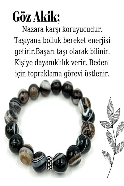 NehirTaş Certified Eye Agate Natural Stone Bracelet