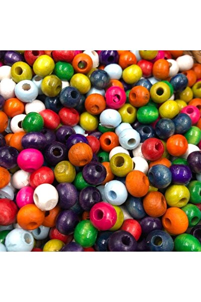 Yumuşakkeçe Drvene šarene okrugle perle 8 mm 100 komada