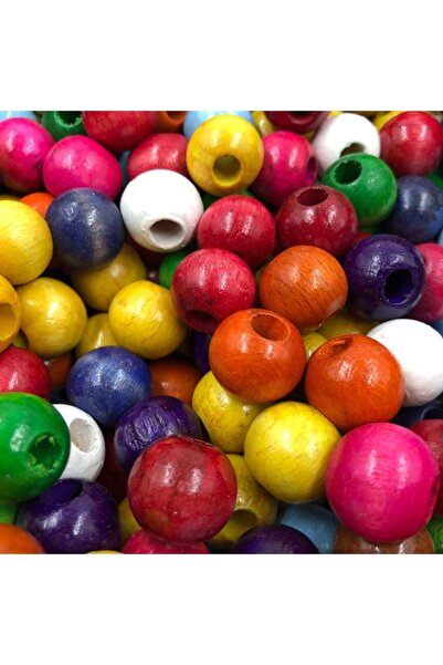 Yumuşakkeçe Drvene šarene okrugle perle 17 mm 25 komada