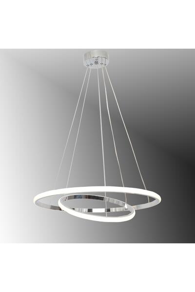 TT AYDINLATMA Tt300-2 Kr Halka 2 Li Krom ( 3 Renk Modüllü ) Led Avize