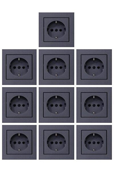 Oviva Ovivo Grano Smoked Grounded Socket + Frame 10Pcs