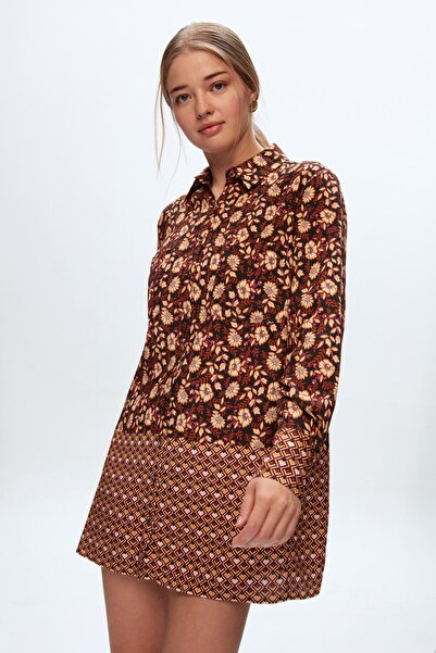 Love My Body Φόρεμα πουκάμισο İlkesim με σχέδιο