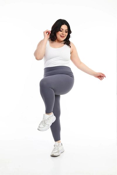 manolyabutik Winter Ribbed Large Size Leggings - Raised
