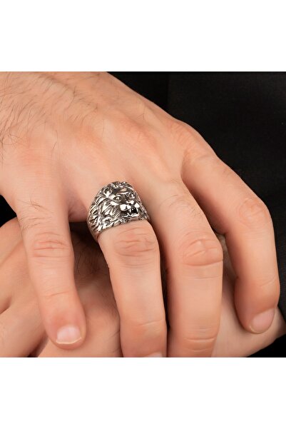 Argento Silver Aslan Figürlü 925 Ayar Gümüş Yüzük