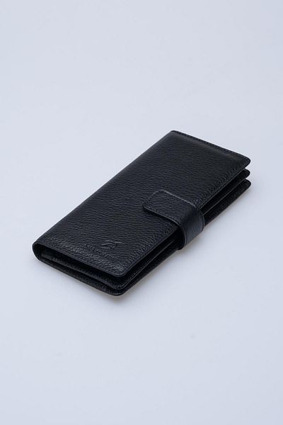 DERİNSS Drc7533 Genuine Leather Black Wallet & Phone Holder with Plate