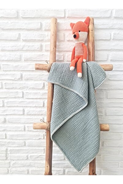 Barine 4 Layer Muslin Blanket - Shepherd's Stitched, Multi-Purpose, Blanket G...