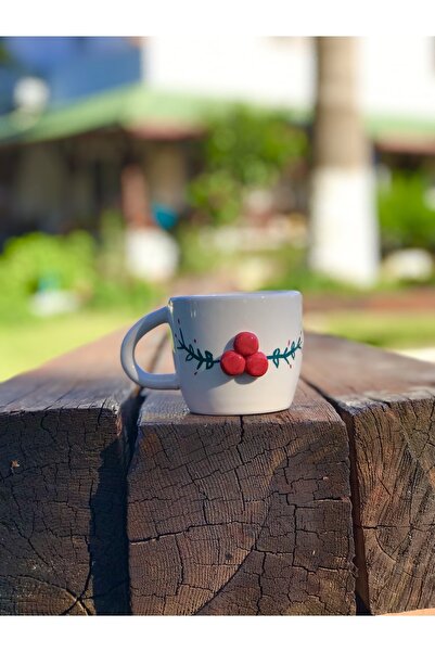 WEBBMODA Handmade Ceramic Kokina Flower Patterned Mug Cup