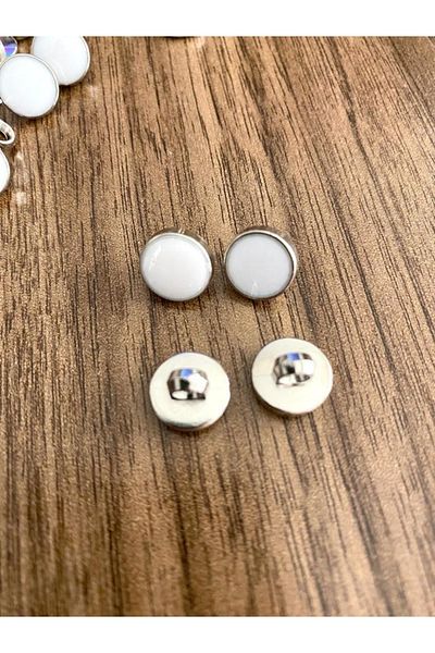 canan dizayn 11.5 Mm White Leg Metalized Nickel Button (20 PCS)