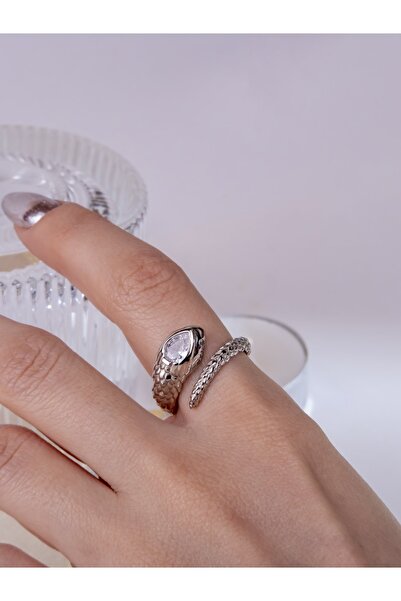 Kimolos 925 Ayar Gümüş Yılan Model Yüzük