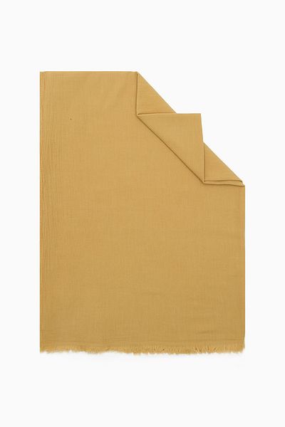 FİVESCARF Natural Cotton Scarf Shawl Mustard