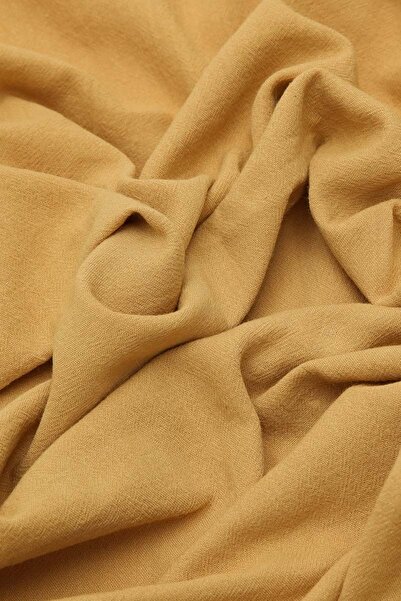 FİVESCARF Natural Cotton Scarf Shawl Mustard