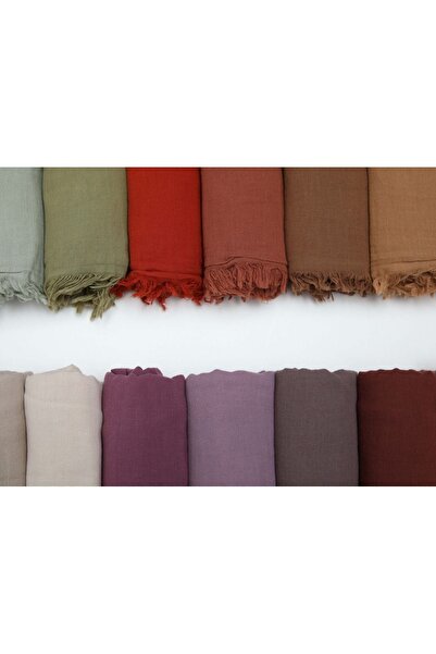 FİVESCARF Natural Cotton Scarf Shawl Mustard
