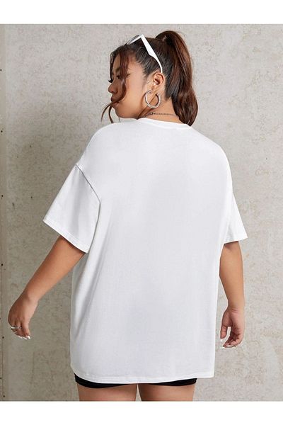 Black Sokak Γυναικείο Tshirt White Skull Butterfly Crew Neck