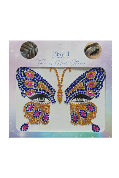 Misyul Tırnak Süsleme ve Makyaj Taşı Yüz ve Vücut Süsleme Sticker Renkli Kris...