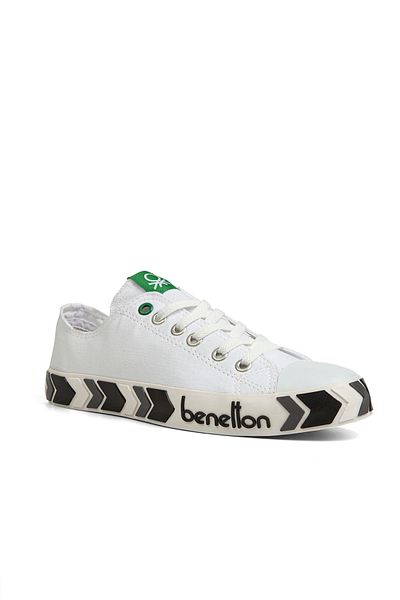 Benetton ® |   Bn-30620-3374 Alb Negru - Pantofi sport dama