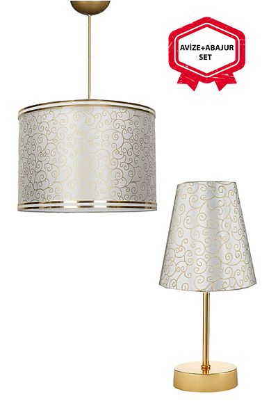 BBY HOME & DESIGN Fragole Model Chandelier-Lampshade-Bedside Table Set