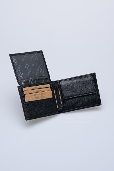 DERİNSS Drc7064 Genuine Leather Men's Black Wallet