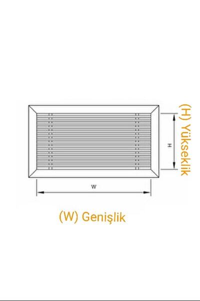 Alücan Alüminyum Şömine Menfezi- Mobilya Dolap Kapı Menfez ( Iç Ölçü 40x10 )