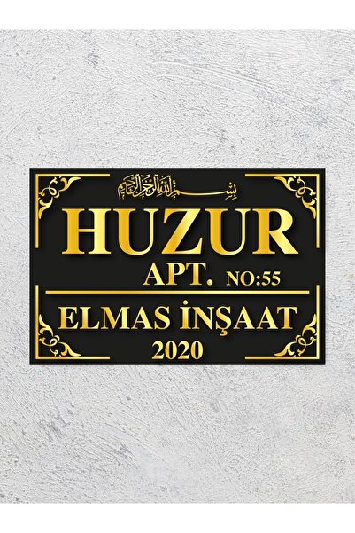 TasarıMarketi Apartman Tabelası 50x30cm Apartman Site Villa Isim Tabelası Apa...