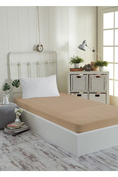 Decovilla Micro Fitted Full Edge Voděodolný chránič matrace Chránič matrace List pískově béžový