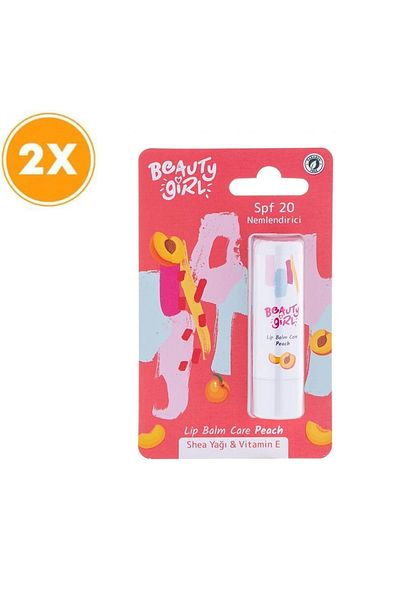 Beauty House Peach Lip Balm Lip Moisturizer 5 Gr X2
