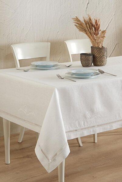 ÖDEL HOME Linen Elegant Embroidered Table Cloth